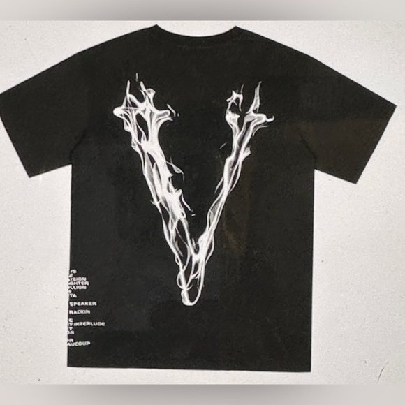 Vlone “POP SMOKE” Faith Black Graphic T-Shirt New - Picture 2 of 2